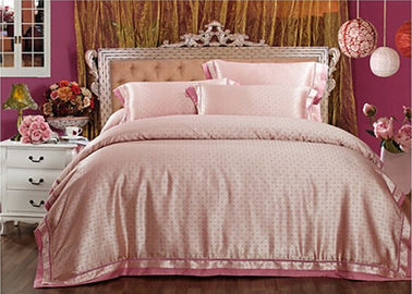Zeitgenössische Tencel-Bettwäsche-Luxusbettwäsche-Silk Steppdecken-Rosa-Kissenbezug