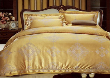 Goldene Bettwäsche der natürlichen Größe stellt Tencel-Bettwäsche mit 2 Kissenbezügen, 1 Daunendeckeabdeckung ein