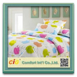 Druckpfirsich-Haut Bedsheet-Gewebe Peached-Bettwäsche bedeckt das rote/Blau/Rosa Polyester-Gewebe