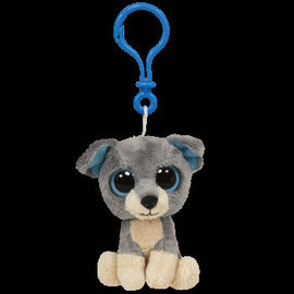 Heiseres Hundeplüschtier-Plüsch-Spielzeug Keychain, Graues/Weiß-/Reisweiß