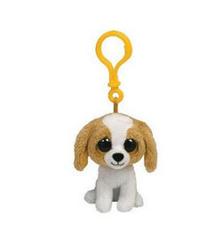 Heiseres Hundeplüschtier-Plüsch-Spielzeug Keychain, Graues/Weiß-/Reisweiß